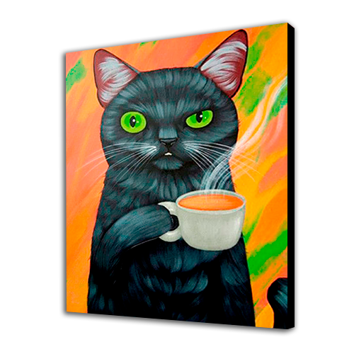 Cat bebendo café