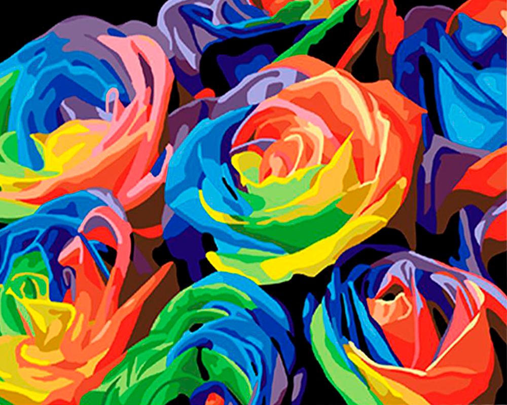 Rosas coloridas
