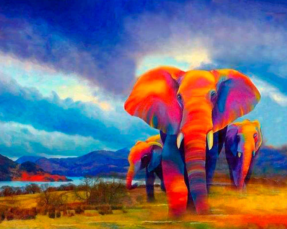 Elefantes na savana