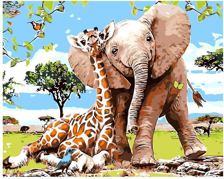 Elefante e girafa
